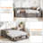 Upholstered Daybeds with Trundle, Twin-to-King Convertible Daybed with Two Drawers-1978952784