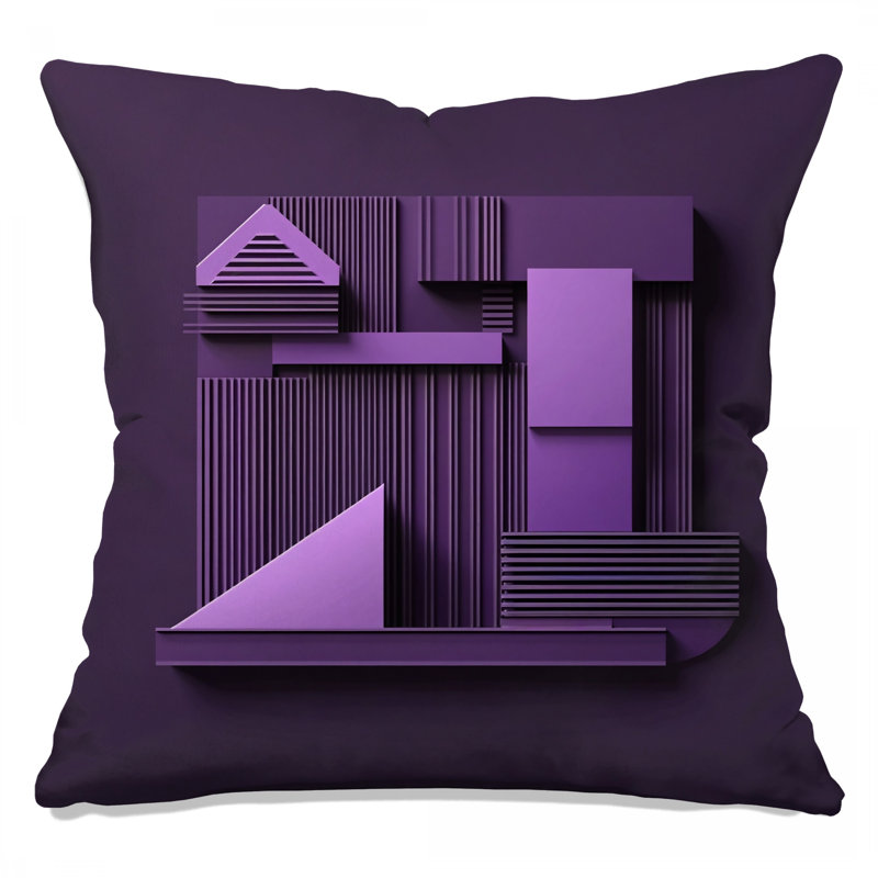 Coussins décoratifs à motifs géométriques mauves, 26 x 26 pouces