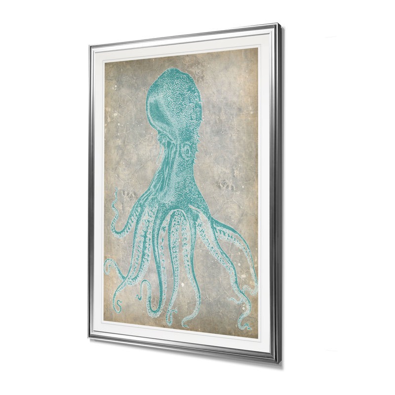 Spa Octopus II - reproduction de cadre photo, H 36 po x l 26 po x P 1,5 po, Cadre argenté