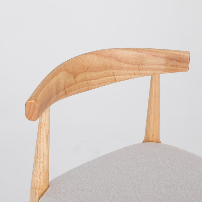 Ensemble de 2 tabourets de comptoir en bois massif de style Mid-Century moderne avec siège rembourré et pieds en bois