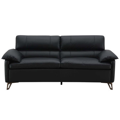 Eilene 83" Loveseat, Black Top Grain Leather