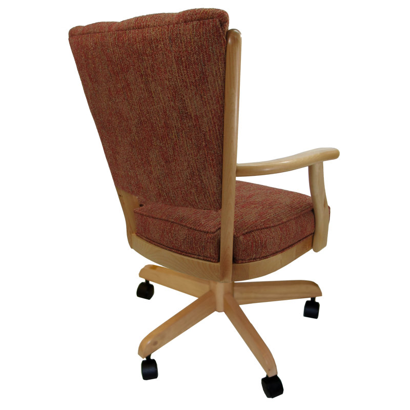 Eowyn Swivel Dining Caster Chair with Arms, Natural, Promise Sienna