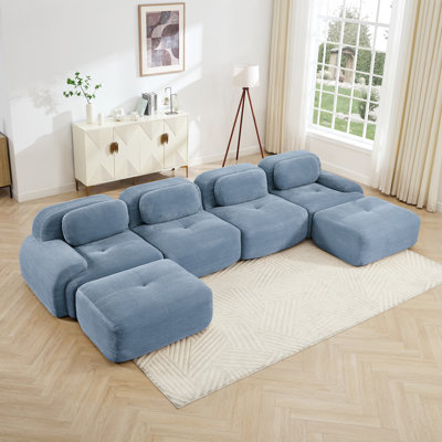 Comfortable Modular Sofas, Breathable Corduroy Fabric, Ergonomic Design For Living Rooms