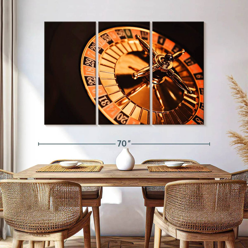 Lit Casino Roulette Wheel, 20" H x 33" W