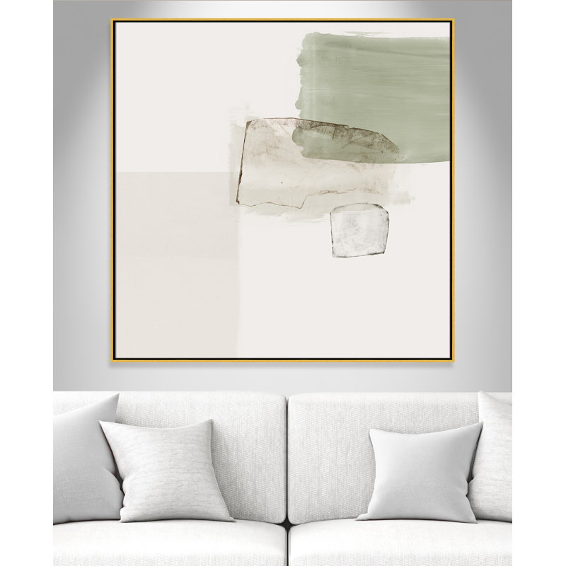 Carolsue Summer Days with You - Peinture sur toile avec cadre flottant, H 46,5 po x l 46,5 po, Doré