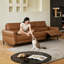 Canapé modulaire orange en similicuir-129381685