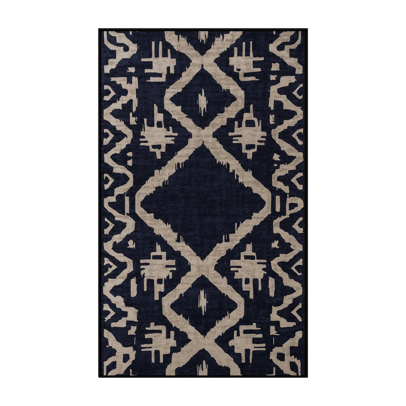 Machine Washable Gray Area Rug, Rectangle 6' x 9'
