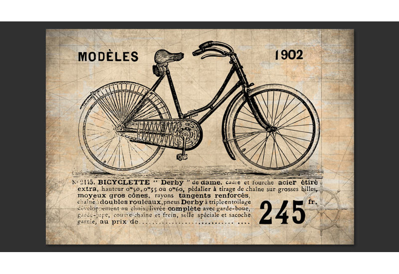Old School Bicycle 245cm x 350cm Wallpaper, 400 cm x 280 cm