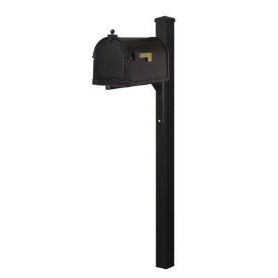 Aluminum Post Mounted Mailbox with Magnetic Closure