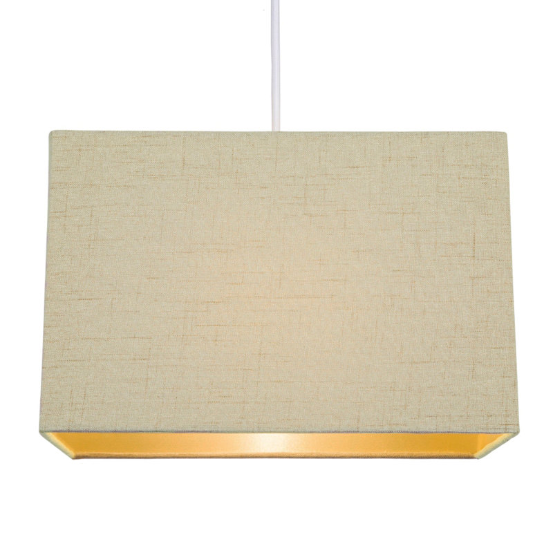 Ibiza Contemporary and Sleek Linen Fabric Lampshade, 19.3cm H x 29.5cm W x 16cm D, Taupe