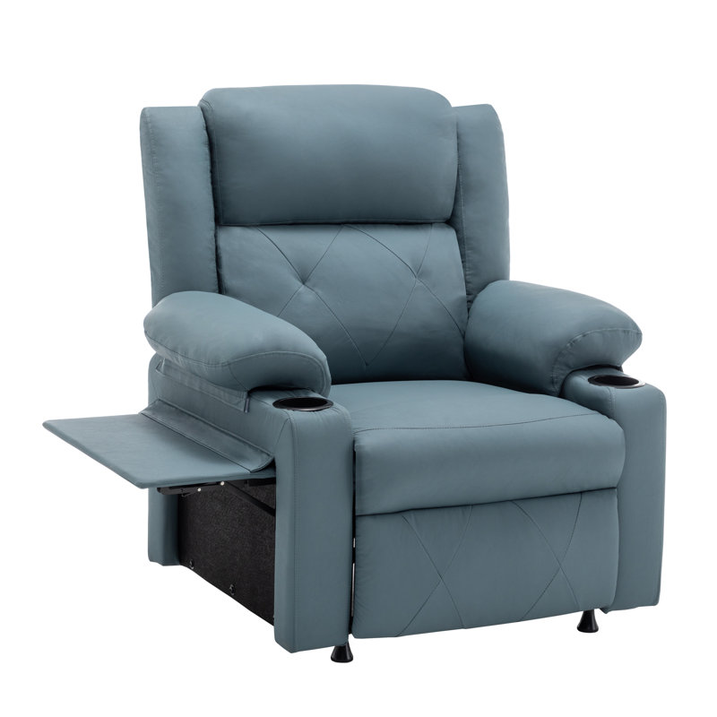 Fauteuil inclinable chauffant 33 po, Bleu