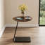 Table de bout ronde en forme de C, table d'appoint peu encombrante pour salon, chambre à coucher-1715966009