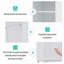 Armoire de rangement élégante pour salle de bain, armoire de rangement haute avec portes en verre, armoire de salle de bain autoportante avec tiroirs et tablettes réglables-480015305