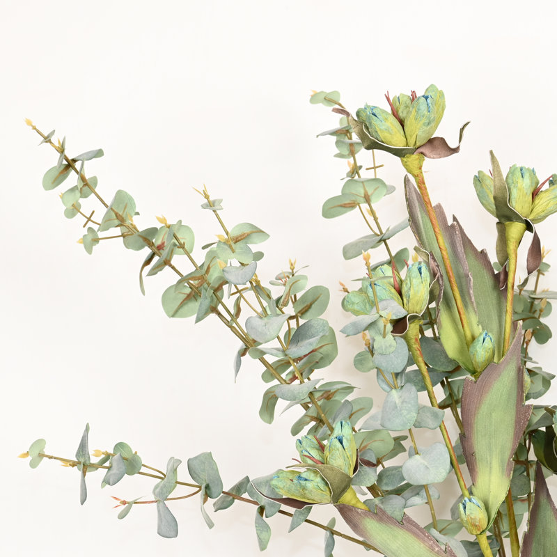 40 "tulipe artificielle Eucalyptus arrangement floral pour remplisseur de vase, Bleu