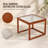 Small Square Bamboo And Fluted Glass Coffee Table