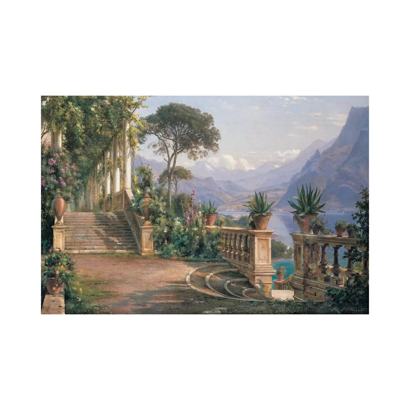 Lodge On Lake Como by Carl Frederick Aagaard - Wrapped Canvas Print, 101.6 cm H x 66.04 cm W x 1.91 cm D