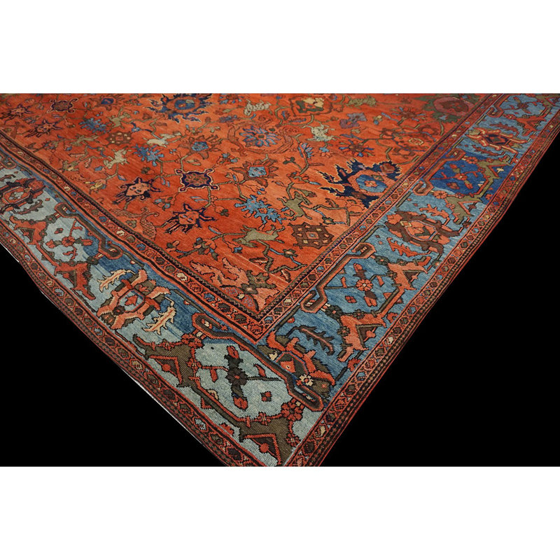 Tapis Sultanabad antique à motif floral tribal rustique de grande taille