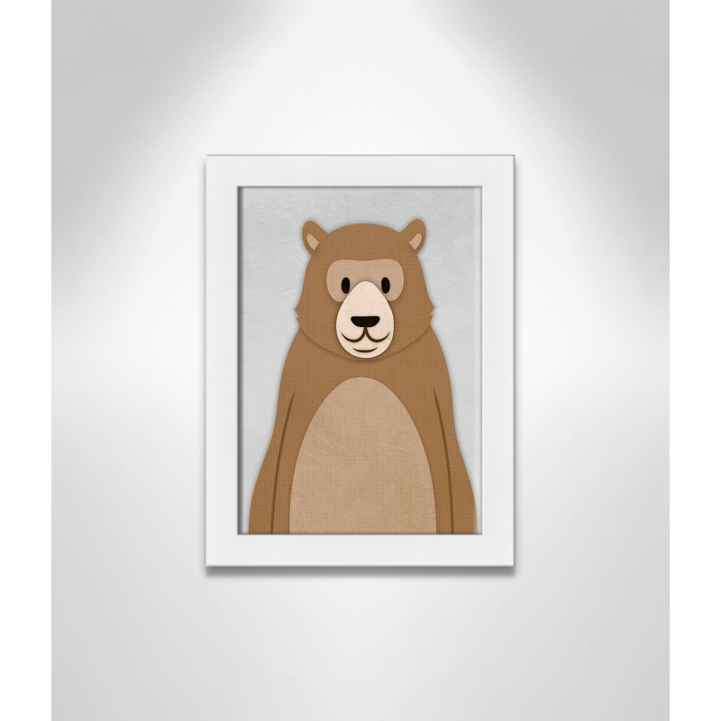 Adhésif décoratif Cheery Bear, H 14 po x l 10 po x P 0,6 po, Encadré plat blanc