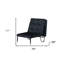  Fauteuil d'appoint convertible capitonné en similicuir noir avec structure moderne en métal