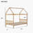 White Oak Rubber Wood Watsons House Bed With Headboard, Footboard, And House Frame-1743124516