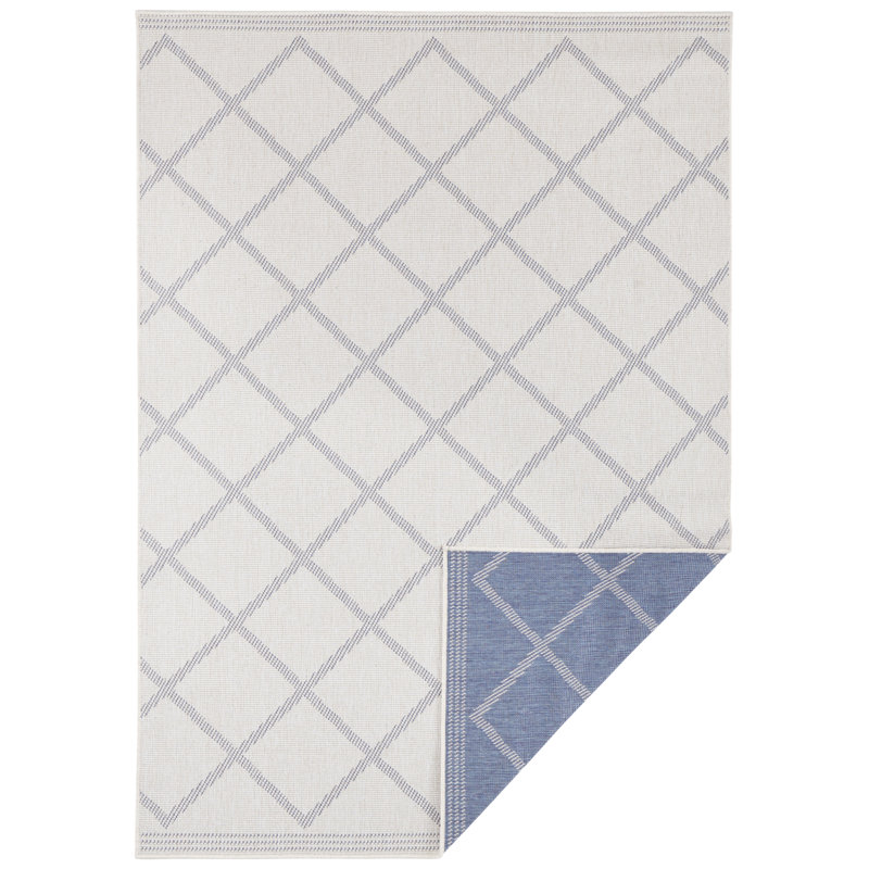 Cebu Flatweave Blue Rug, Rectangle 120 x 170cm