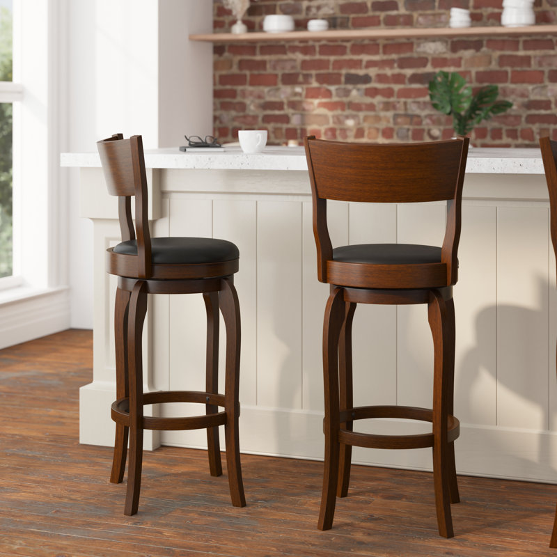 Tabouret de salle à manger Enola, Tabouret de bar (siège d’une hauteur de 30 po), Espresso