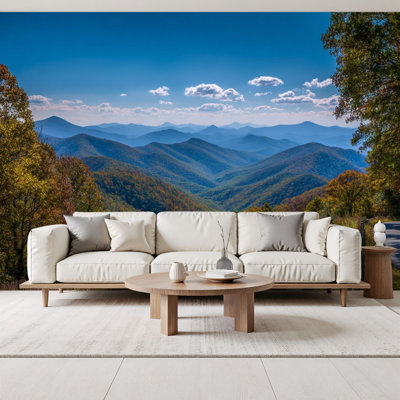 Peel and Stick Wallpaper scenic mountain ranges blue ridge parkway virginia Wall Murals 69"H x 96"W Removable PVC Wall Paper Self-Adhesive Wall Paintings Art Decor for Bedroom Living Room