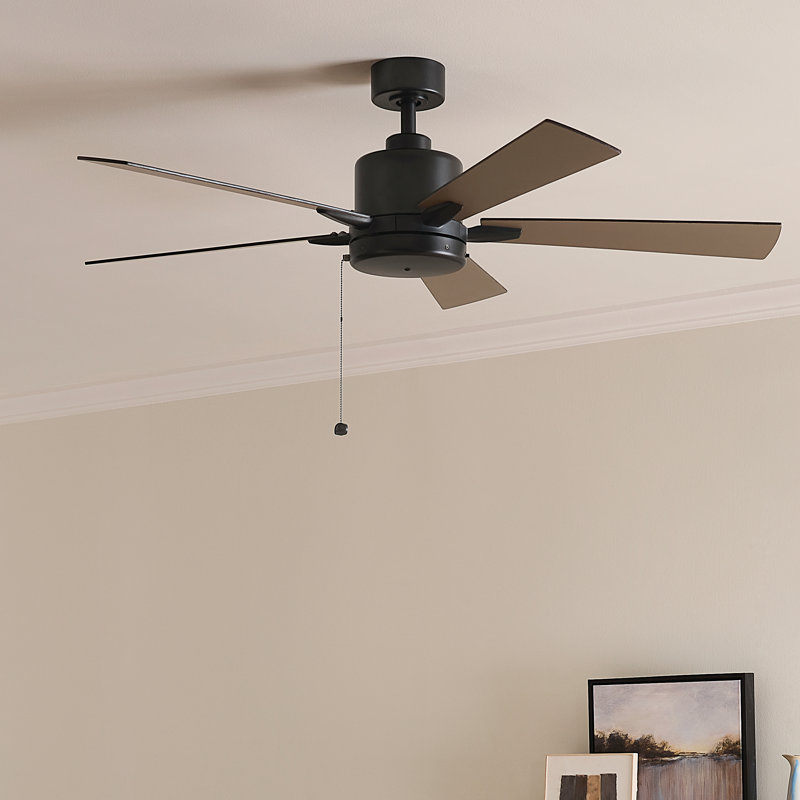 Lucian II 52'' Satin Black Ceiling Fan with Reversible Blades