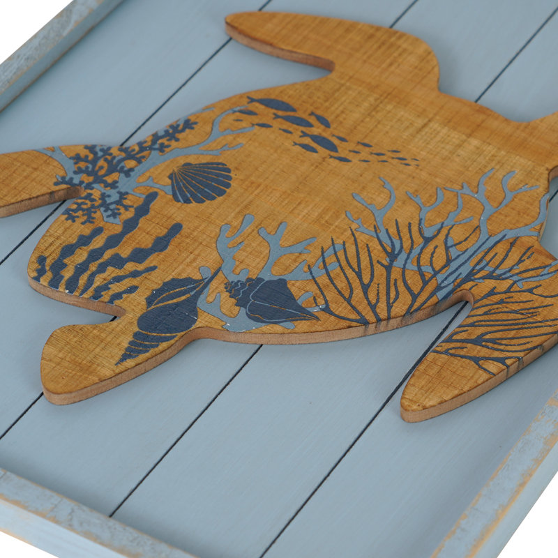 Décoration murale en bois de tortue de mer rustique