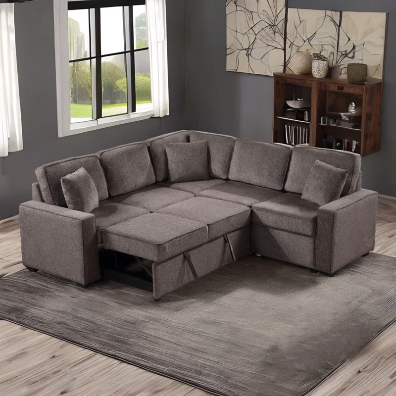 Canapé modulaire Nael, Chenille brun