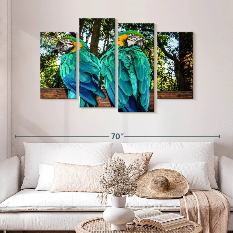 Brampt Macaw Parrots, 32" H x 52" W