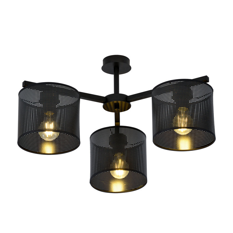 Seppo Flush Mount, 12cm H x 50cm W x 20cm D, Black