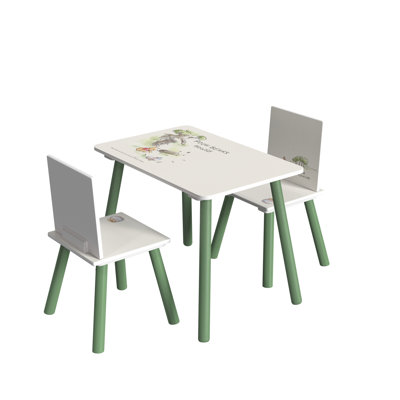 Disney Winnie The Pooh Kids Table And Chair Set (2 Chairs Included) – Classic Pooh Bear Wooden Children's Furniture For Toddlers & Nursery, Ideal For Arts & Crafts, Snack Time, Homework, Playroom & Bedroom, Ages 3–7