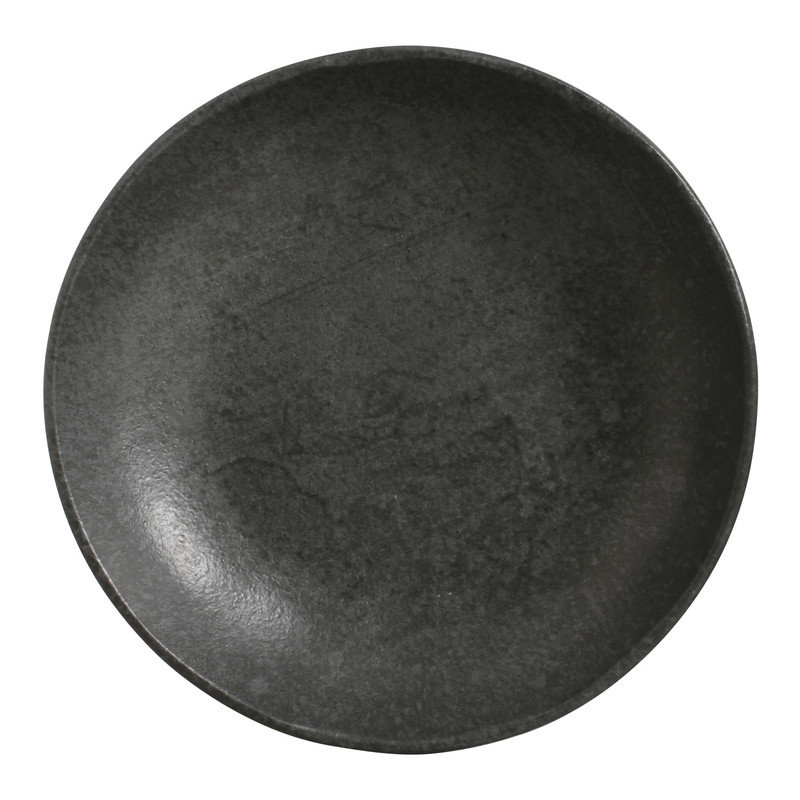 Assiette à salade ou à dessert en grès 9,84 po Matte Black Commercial