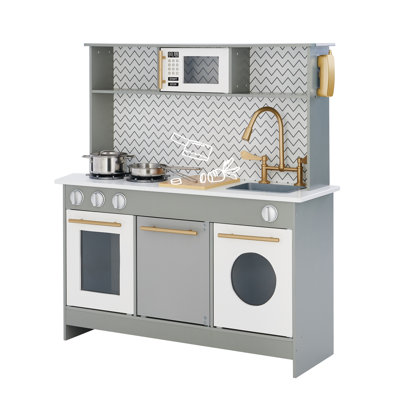 Cuisine de jeu Teamson Kids Little Chef Berlin avec quincaillerie, accessoires et dosseret de carrelage Subway