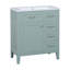 Meuble-lavabo moderne de 30 pouces avec lavabo, armoire verte et rangement spacieux, structure en bois d'hévéa durable-589593054