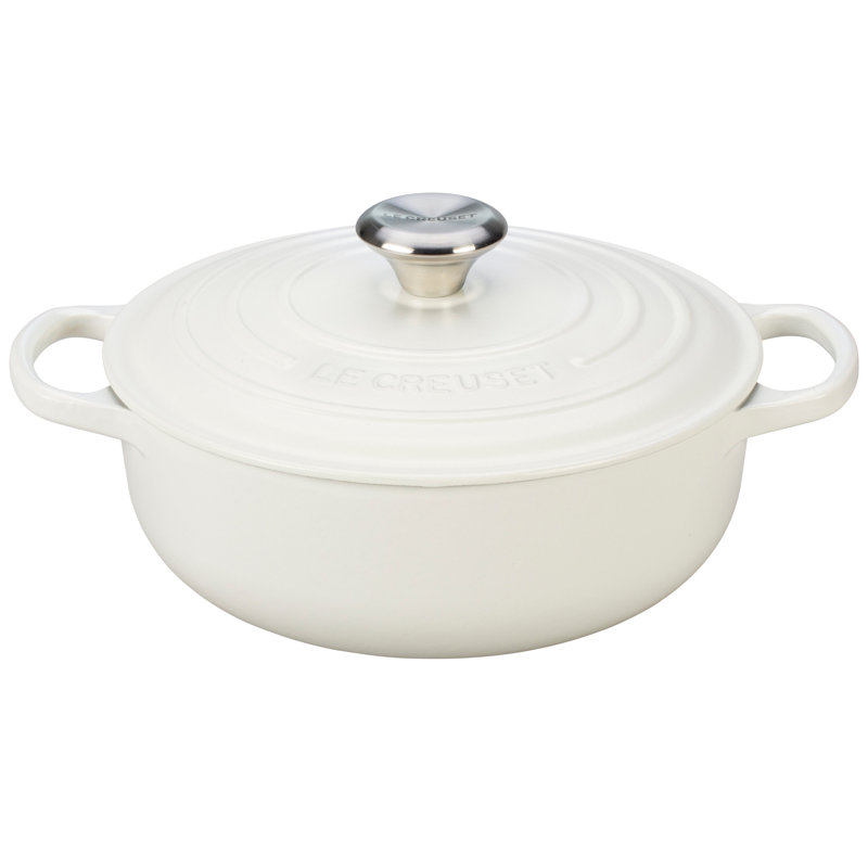Le Creuset Signature Enameled Cast Iron 3.5 Qt Round Sauteuse with Lid, White