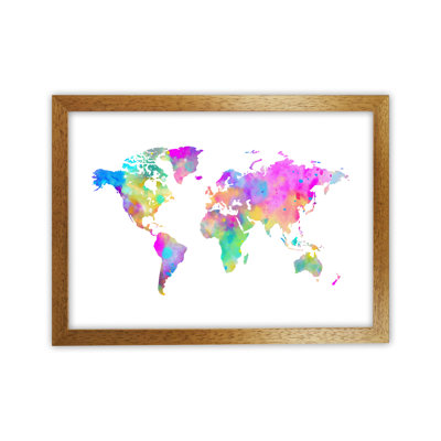 Colourful Watercolour Map - Print