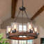 Lustre en bois 6 lumières Temescal-321883908