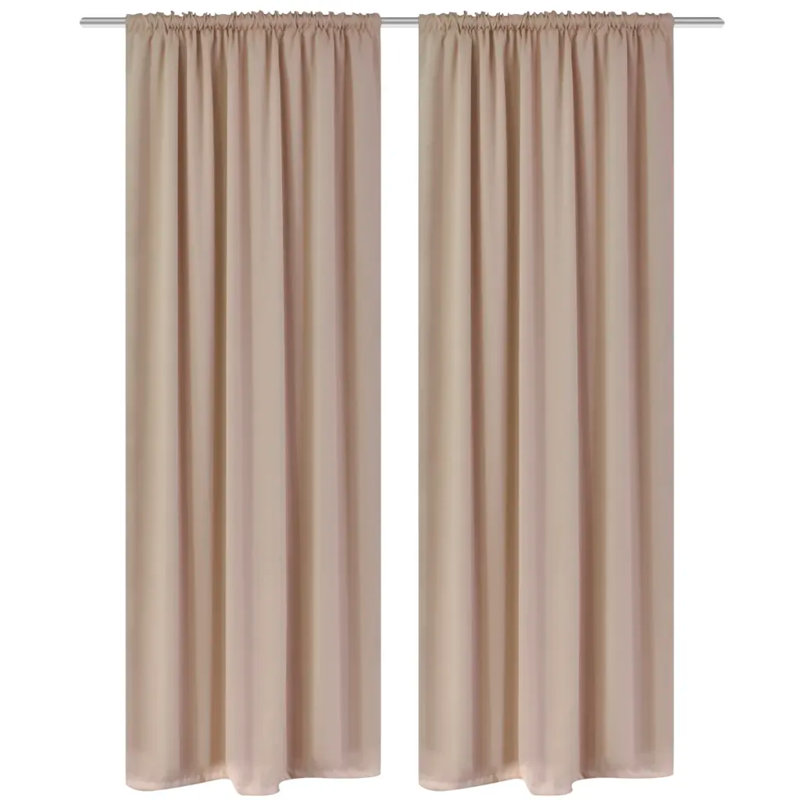 Blackout Curtain Pair, Beige, 135 x 245 cm