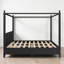 Lit plateforme à baldaquin en bois, tête et pied de lit cannelés, style moderne, chambre-1507846722-1507846733