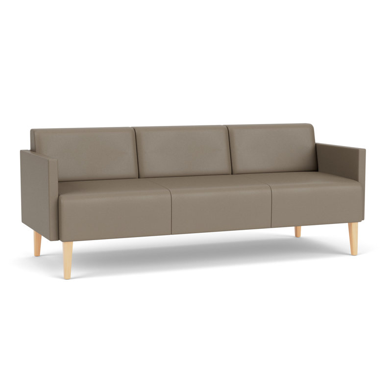 Luxe Lounge Reception Sofa, Modena Farro, Natural Wood