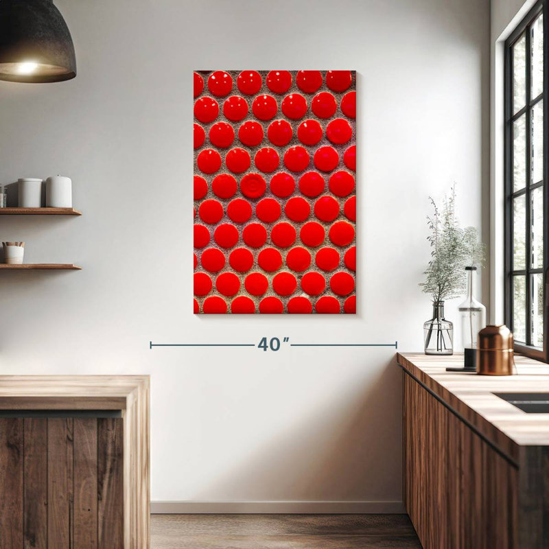 Avery Red Circle Tiles, 39" H x 26" W