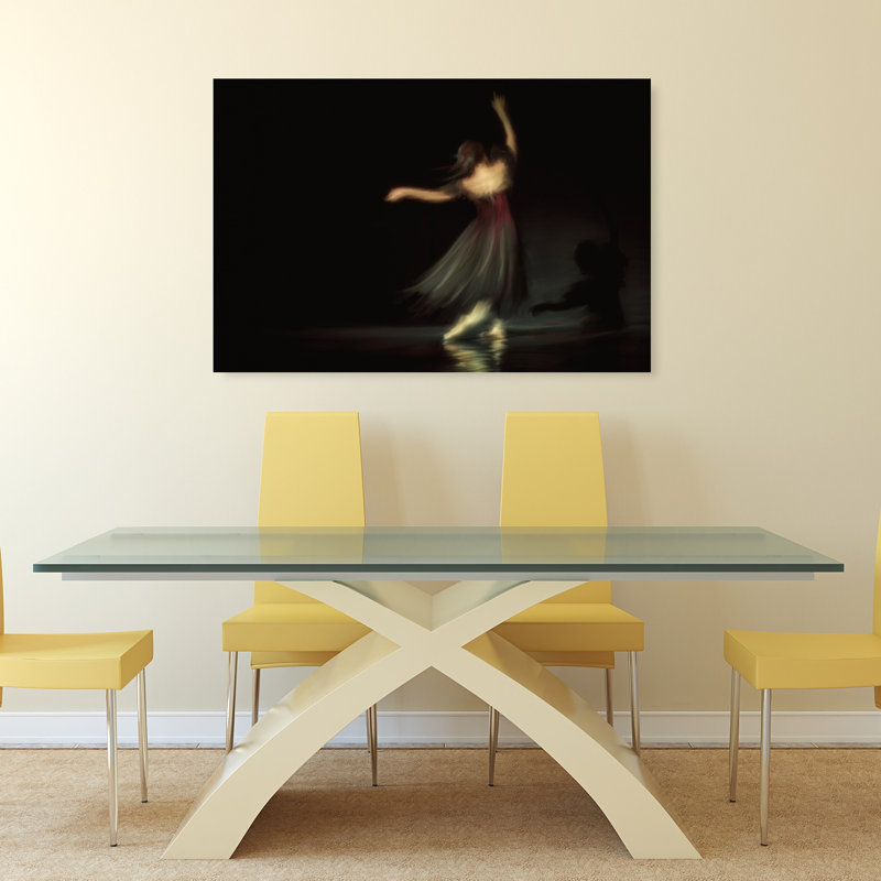 Tableau abstrait et élégant représentant un jeu d'ombres dansantes, H 32 po x l 48 po