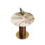 Table de salle à manger ronde 33 po de luxe avec piédestal multicouche en noyer et base en or brossé - disponible en verre, marbre chaud et plateau en marbre-927564788