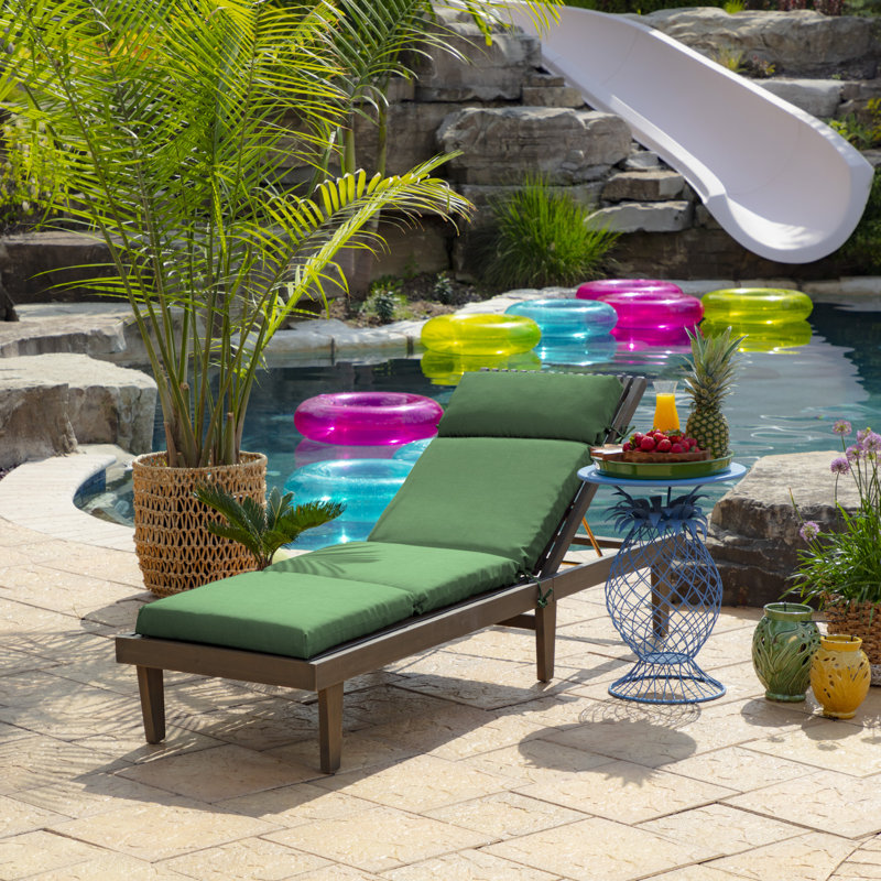 ARDEN Outdoor Chaise Lounge Cushion, Moss, 3.5" H x 22" W x 52" D
