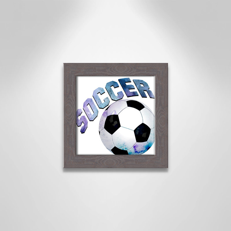 Fille de football 1, H 8 po x l 8 po x P 0,63 po, Encadrement fil du bois gris
