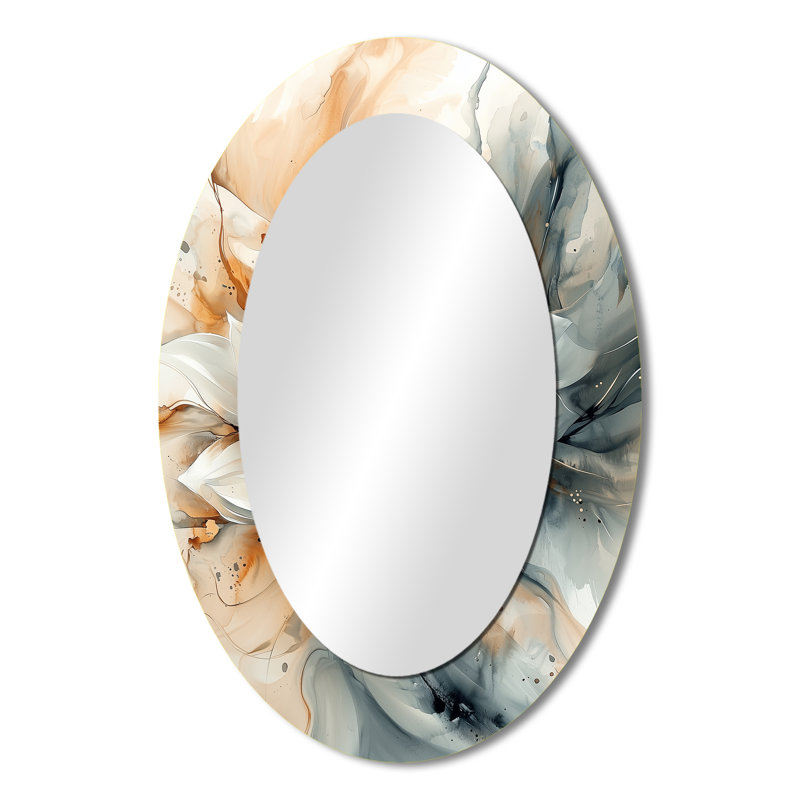 Miroir mural ovale moderne Modern Twist Of Dahlia Flower IV, 36 po x 24 po