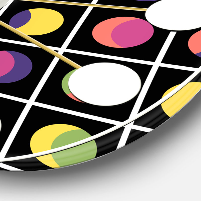 Retro Circular Moons - Mid-Century Modern wall clock, Medium