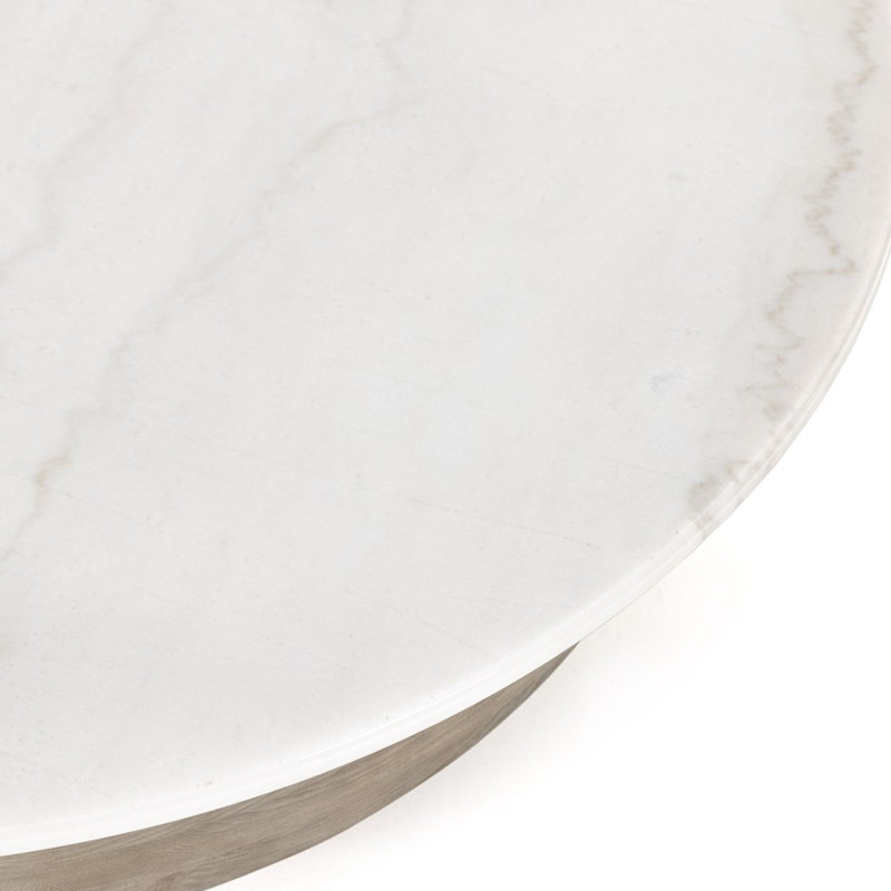 Caldwell Marble Coffee Table, White Marble
